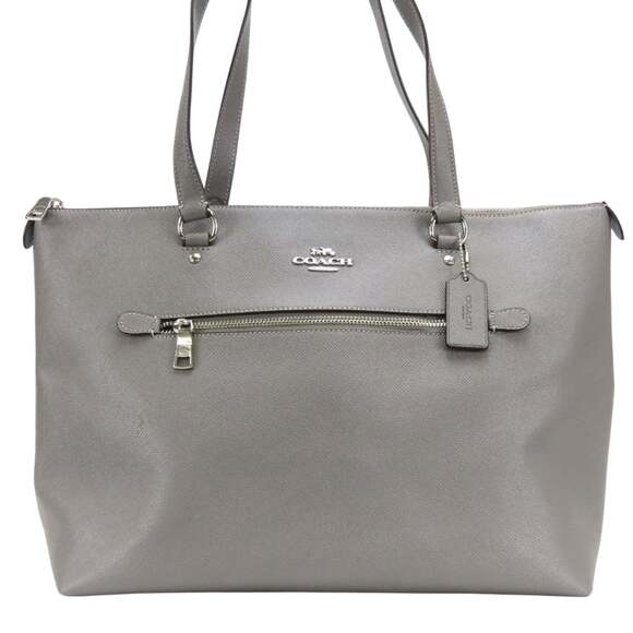 Coach Tote Bag F79603 Gray Leather with Silver Hardware Women's COACH
